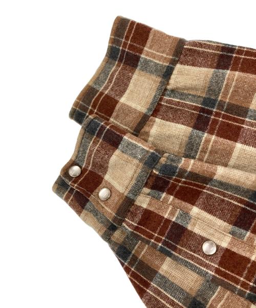 PENDLETON（ペンドルトン）PENDLETON (ペンドルトン) 70-80S　ウエスタンシャツ　ネルシャツ ブラウン×ホワイト サイズ:Lの古着・服飾アイテム