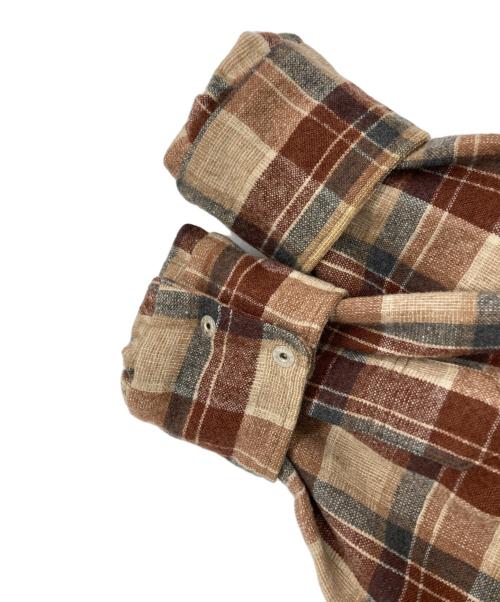 PENDLETON（ペンドルトン）PENDLETON (ペンドルトン) 70-80S　ウエスタンシャツ　ネルシャツ ブラウン×ホワイト サイズ:Lの古着・服飾アイテム