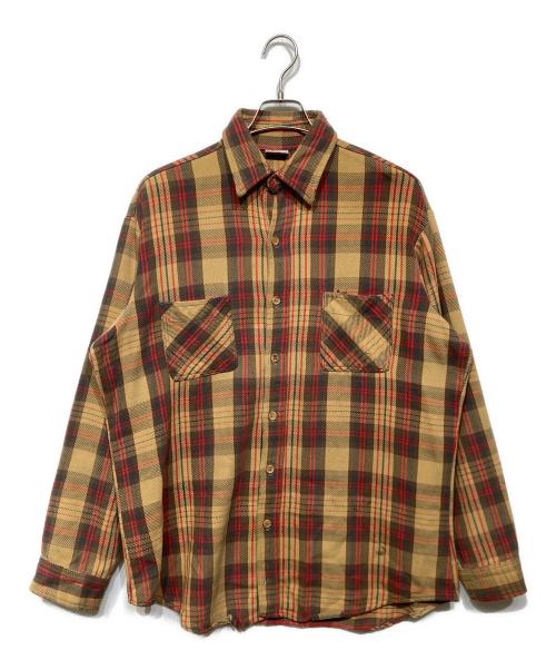 big mac（ビッグマック）big mac (ビッグマック) 70’S　ヘビーチェックネルシャツ ブラウン×レッド サイズ:記載なしの古着・服飾アイテム