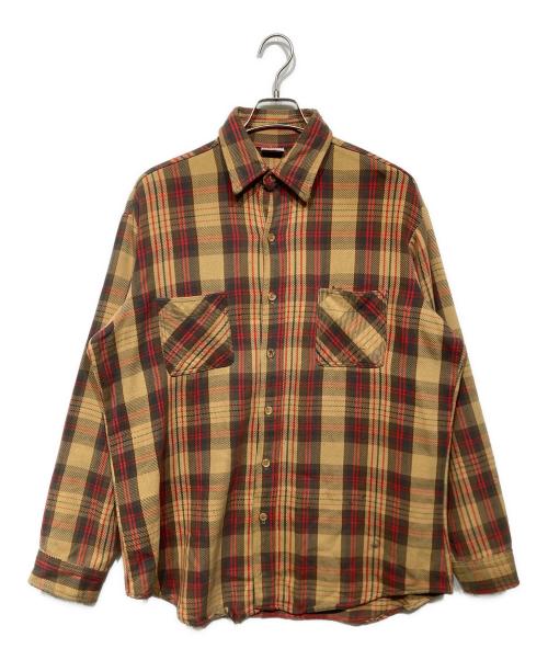big mac（ビッグマック）big mac (ビッグマック) ヘビーチェックネルシャツ ブラウン×レッド サイズ:記載なしの古着・服飾アイテム