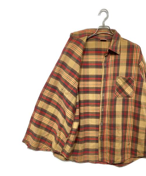 big mac（ビッグマック）big mac (ビッグマック) ヘビーチェックネルシャツ ブラウン×レッド サイズ:記載なしの古着・服飾アイテム