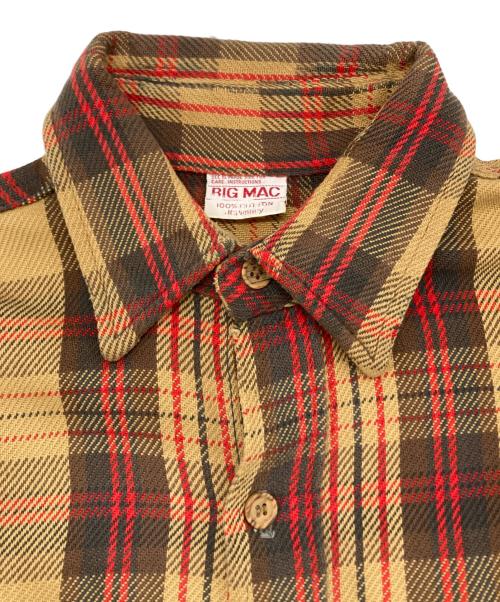 big mac（ビッグマック）big mac (ビッグマック) 70’S　ヘビーチェックネルシャツ ブラウン×レッド サイズ:記載なしの古着・服飾アイテム