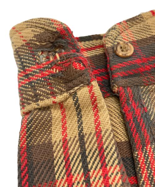 big mac（ビッグマック）big mac (ビッグマック) 70’S　ヘビーチェックネルシャツ ブラウン×レッド サイズ:記載なしの古着・服飾アイテム