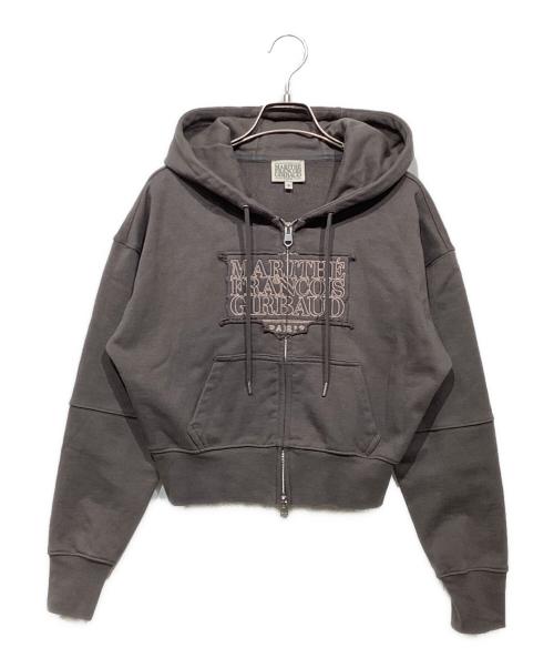 MARITHE+FRANCOIS GIRBAUD（マリテフランソワジルボー）MARITHE+FRANCOIS GIRBAUD (マリテフランソワジルボー) W CLASSIC LOGO CROP HOODIE ZIPUP グレー サイズ:Sの古着・服飾アイテム