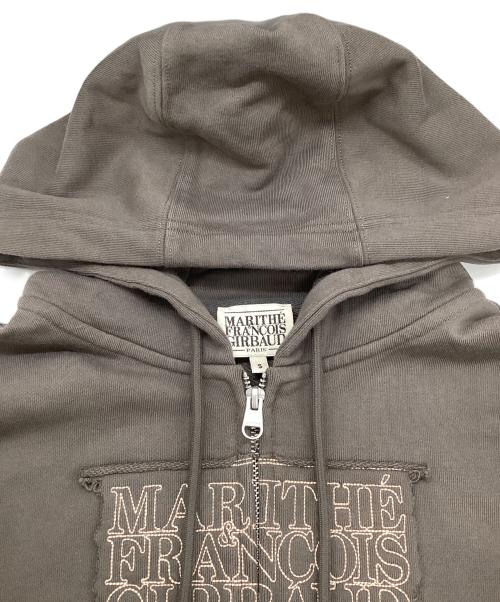 MARITHE+FRANCOIS GIRBAUD（マリテフランソワジルボー）MARITHE+FRANCOIS GIRBAUD (マリテフランソワジルボー) W CLASSIC LOGO CROP HOODIE ZIPUP グレー サイズ:Sの古着・服飾アイテム