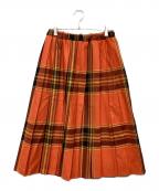 O'NEIL OF DUBLIN×charpentier de vaisseauオニールオブダブリン×シャルパンティエ ドゥ ヴェッソ）の古着「チェックプリーツスカート」｜オレンジ