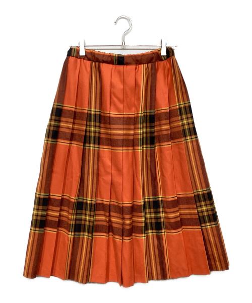 O'NEIL OF DUBLIN（オニールオブダブリン）O'NEIL OF DUBLIN (オニールオブダブリン) charpentier de vaisseau (シャルパンティエ ドゥ ヴェッソ) チェックプリーツスカート オレンジ サイズ:-の古着・服飾アイテム