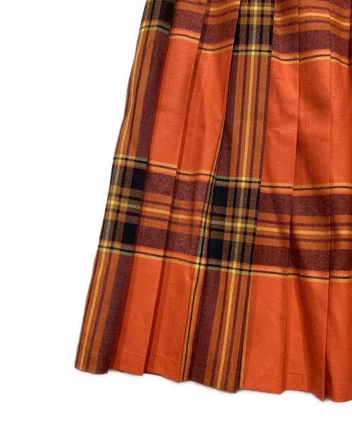 O'NEIL OF DUBLIN（オニールオブダブリン）O'NEIL OF DUBLIN (オニールオブダブリン) charpentier de vaisseau (シャルパンティエ ドゥ ヴェッソ) チェックプリーツスカート オレンジ サイズ:-の古着・服飾アイテム
