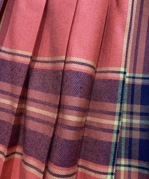 O'NEIL OF DUBLIN（オニールオブダブリン）O'NEIL OF DUBLIN (オニールオブダブリン) charpentier de vaisseau (シャルパンティエ ドゥ ヴェッソ) チェックプリーツスカート オレンジ サイズ:-の古着・服飾アイテム