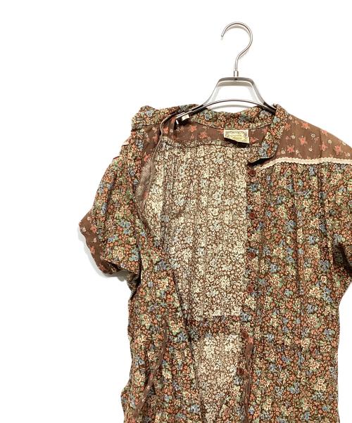 GUNNE SAX by Jessica（ガニーサックスバイジェシカ）GUNNE SAX by Jessica (ガニーサックスバイジェシカ) フラワープリントワンピース ブラウン サイズ:記載なしの古着・服飾アイテム