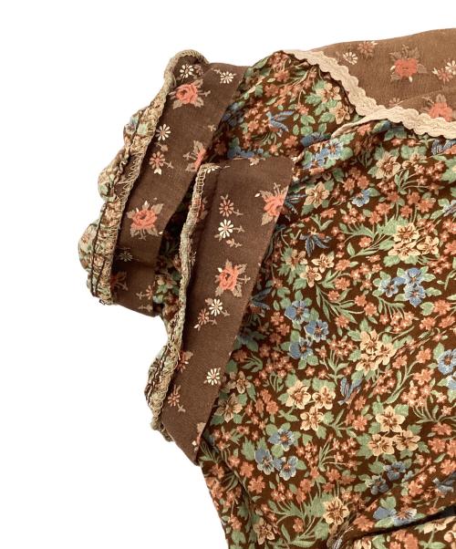 GUNNE SAX by Jessica（ガニーサックスバイジェシカ）GUNNE SAX by Jessica (ガニーサックスバイジェシカ) フラワープリントワンピース ブラウン サイズ:記載なしの古着・服飾アイテム
