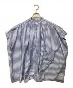 HAVERSACKハバーサック）の古着「ストライプバンドカラーワンピース」｜ブルー