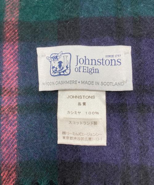 JOHNSTONS OF ELGIN（ジョンストンズオブエルガン）JOHNSTONS OF ELGIN (ジョンストンズオブエルガン) チェックカシミヤ大判ストール グリーンの古着・服飾アイテム