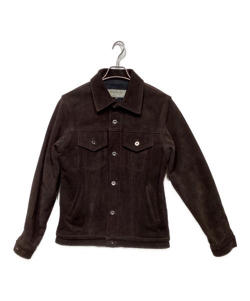 SIMMONS BILT（シモンズビルト）SIMMONS BILT (シモンズビルト) Vicki TYPE3 leather trucker Jacket ブラウン サイズ:Mの古着・服飾アイテム