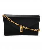 POLO RALPH LAURENポロ・ラルフローレン）の古着「チェーンショルダー ウォレット&バッグ」｜ブラック