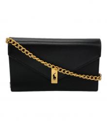 POLO RALPH LAUREN（ポロ・ラルフローレン）の古着「チェーンショルダー ウォレット&バッグ」｜ブラック