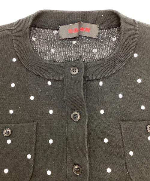 CABAN（キャバン）CABAN (キャバン) コットンカシミヤ ドットジャカードクルーネックカーディガン ブラック サイズ:Freeの古着・服飾アイテム