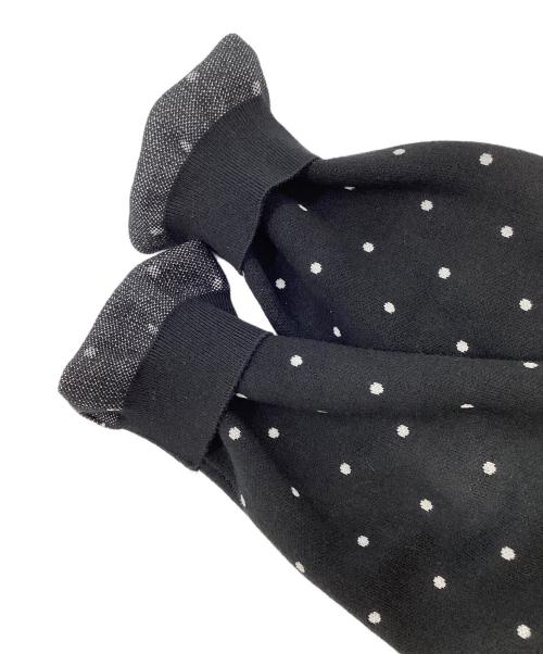 CABAN（キャバン）CABAN (キャバン) コットンカシミヤ ドットジャカードクルーネックカーディガン ブラック サイズ:Freeの古着・服飾アイテム