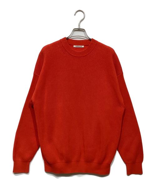 AURALEE（オーラリー）AURALEE (オーラリー) SUPER HARD TWIST RIB KNIT P/O オレンジの古着・服飾アイテム