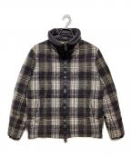 HERNOヘルノ）の古着「チェックダウンジャケット」｜ブラック×ブラウン
