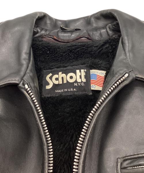 Schott（ショット）Schott (ショット) 642 ライナー付シングルライダースジャケット　1780305012 ブラック サイズ:40の古着・服飾アイテム
