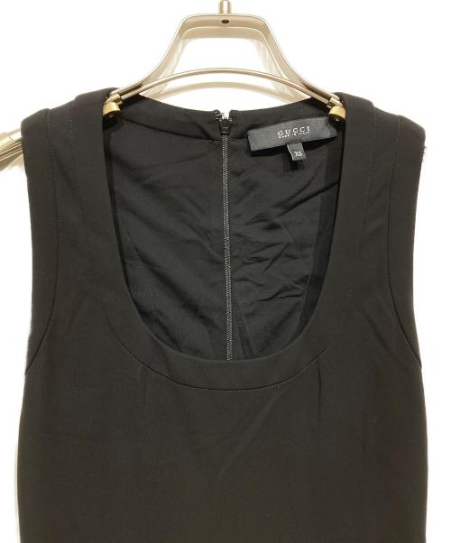 GUCCI（グッチ）GUCCI (グッチ) レーヨンノースリーブワンピース ブラック サイズ:XSの古着・服飾アイテム