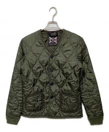 LAVENHAM（ラベンハム）の古着「キルティングノーカラージャケット　LVH-15-A102」｜オリーブ