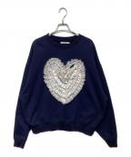 POPPYポピー）の古着「Heart tulle sweatshirt」｜ネイビー