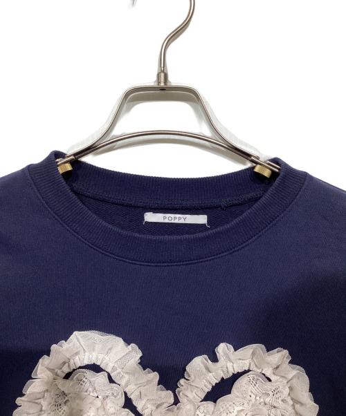 POPPY（ポピー）POPPY (ポピー) Heart tulle sweatshirt ネイビー サイズ:Freeの古着・服飾アイテム