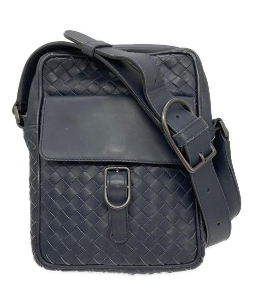 BOTTEGA VENETA（ボッテガベネタ）BOTTEGA VENETA (ボッテガベネタ) イントレチャート ショルダーバッグ ネイビーの古着・服飾アイテム