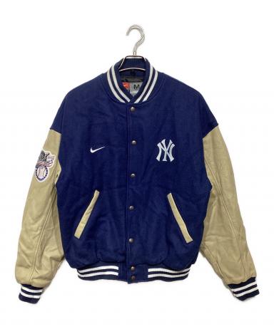 【ポロショウ様】リクエスト【希少】ナイキ マリナーズ スタジャン 袖レザー 中古・古着通販】NIKE (ナイキ) 袖レザースタジャン ネイビー×ベージュ