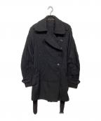 ANN DEMEULEMEESTERアンドゥムルメステール）の古着「レーヨンウールトレンチコート」｜ブラック
