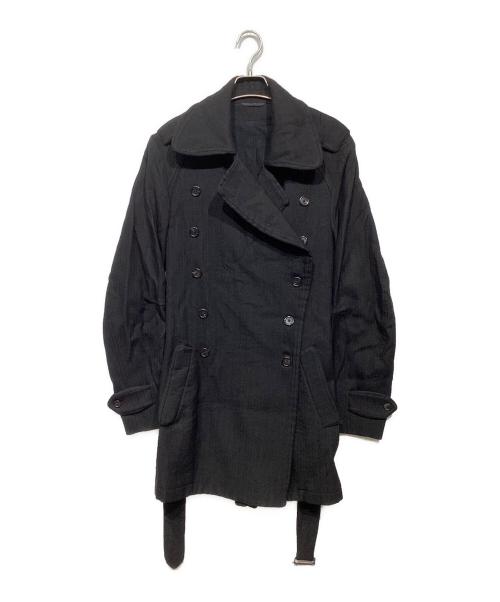 ANN DEMEULEMEESTER（アンドゥムルメステール）ANN DEMEULEMEESTER (アンドゥムルメステール) レーヨンウールトレンチコート ブラック サイズ:XXSの古着・服飾アイテム