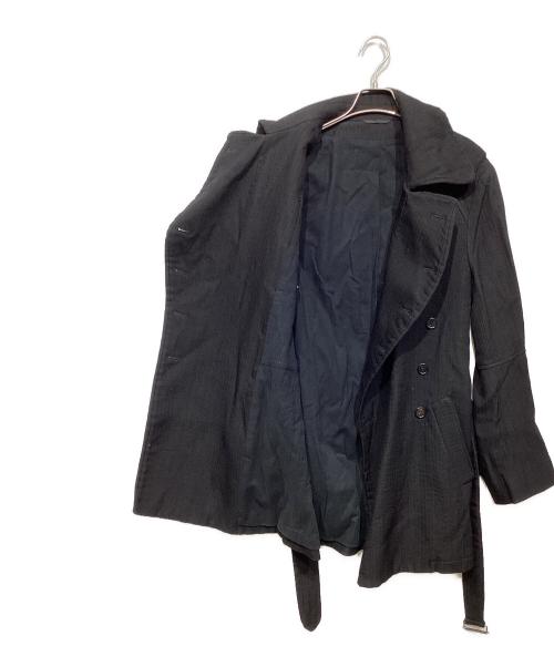 ANN DEMEULEMEESTER（アンドゥムルメステール）ANN DEMEULEMEESTER (アンドゥムルメステール) レーヨンウールトレンチコート ブラック サイズ:XXSの古着・服飾アイテム