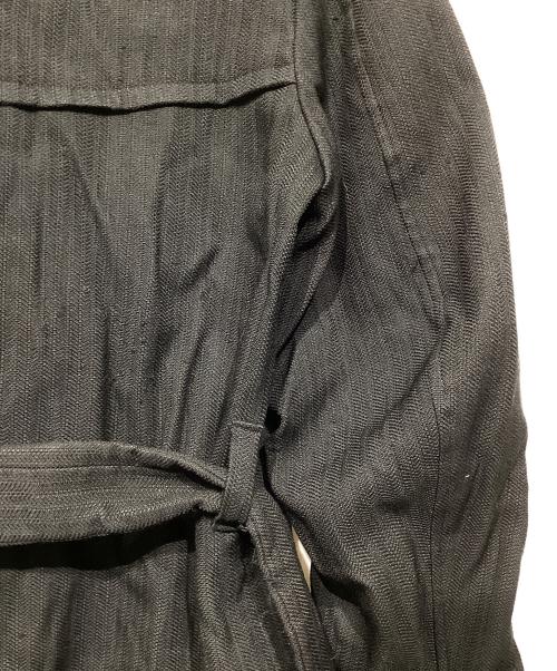 ANN DEMEULEMEESTER（アンドゥムルメステール）ANN DEMEULEMEESTER (アンドゥムルメステール) レーヨンウールトレンチコート ブラック サイズ:XXSの古着・服飾アイテム