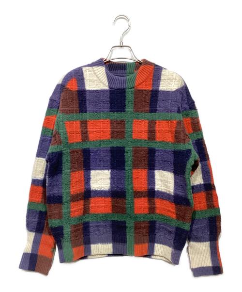 Coohem（コーヘン）Coohem (コーヘン) OVER-PRINTED CHECK KNIT マルチカラー サイズ:Mの古着・服飾アイテム
