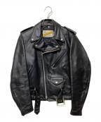 PERFECTO by Schottパーフェクト バイ ショット）の古着「裏キルティングライダースジャケット」｜ブラック