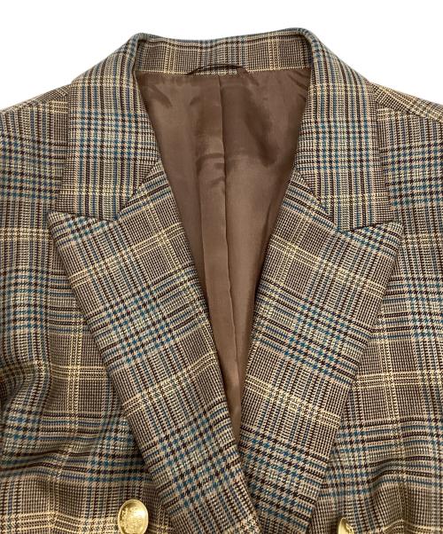 ANAYI（アナイ）ANAYI (アナイ) グレンチェックダブルジャケット ブラウン サイズ:38の古着・服飾アイテム