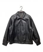 ST JOHN'S BAYセントジョンズベイ）の古着「裏キルティングレザージャケット」｜ブラック