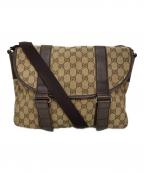 GUCCIグッチ）の古着「145859　GG柄 ショルダーバッグ」｜ベージュ×ブラック