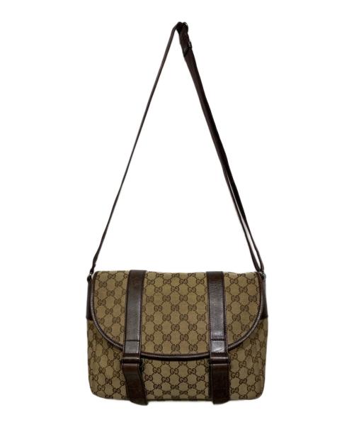 GUCCI（グッチ）GUCCI (グッチ) 145859　GG柄 ショルダーバッグ ベージュ×ブラックの古着・服飾アイテム