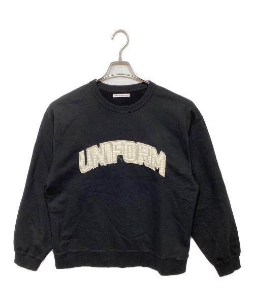 uniform experiment（ユニフォームエクスペリメント）uniform experiment (ユニフォームエクスペリメント) CUT-OUT LOGO SWEATSHIRT ブラック サイズ:1の古着・服飾アイテム