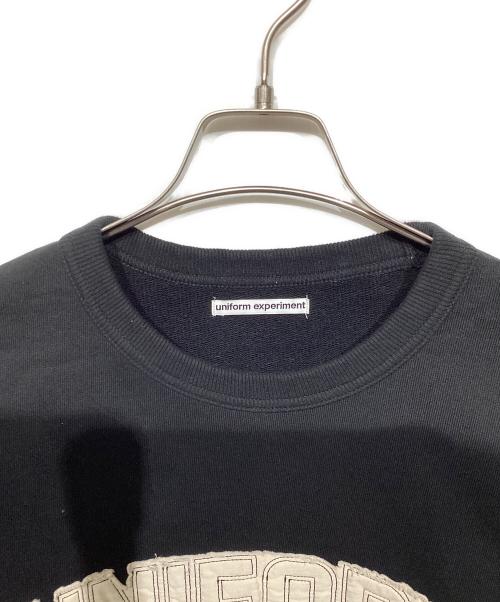 uniform experiment（ユニフォームエクスペリメント）uniform experiment (ユニフォームエクスペリメント) CUT-OUT LOGO SWEATSHIRT ブラック サイズ:1の古着・服飾アイテム