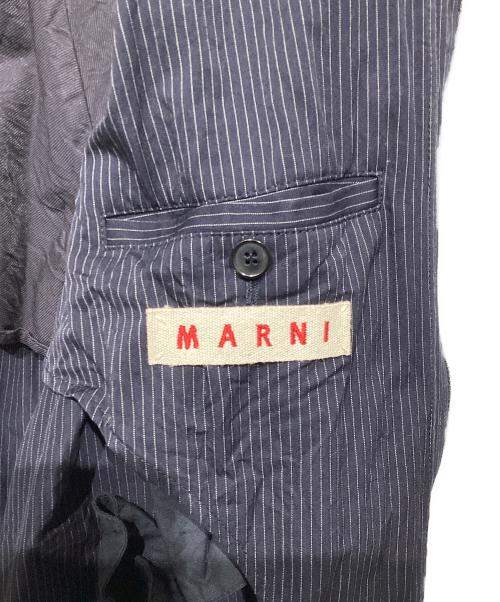 MARNI（マルニ）MARNI (マルニ) ストライプコットンジップジャケット ネイビー サイズ:48の古着・服飾アイテム