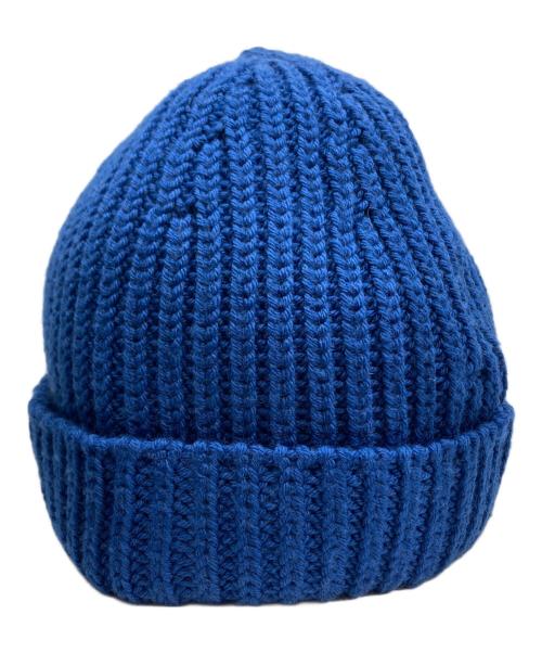 ETRO（エトロ）ETRO (エトロ) ロゴ刺繍ニット帽 ブルーの古着・服飾アイテム