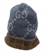 GUCCIグッチ）の古着「GG Wool Hat　716585 3GAJY」｜ネイビー×ブラウン
