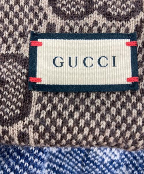 GUCCI（グッチ）GUCCI (グッチ) GG Wool Hat　716585 3GAJY ネイビー×ブラウン サイズ:Mの古着・服飾アイテム