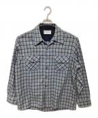 TOWN CRAFT plusタウンクラフト プラス）の古着「フランネル オープンカラーシャツ」｜ブルー