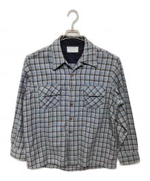 TOWN CRAFT plus（タウンクラフト プラス）の古着「フランネル オープンカラーシャツ」｜ブルー