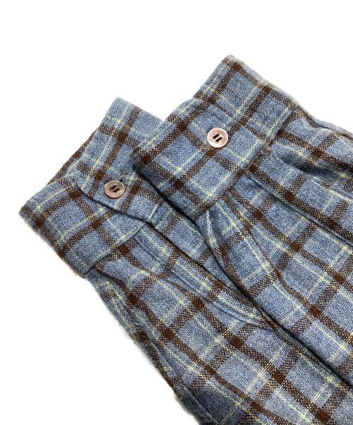 TOWN CRAFT plus（タウンクラフト プラス）TOWN CRAFT plus (タウンクラフト プラス) フランネル オープンカラーシャツ ブルー サイズ:Lの古着・服飾アイテム